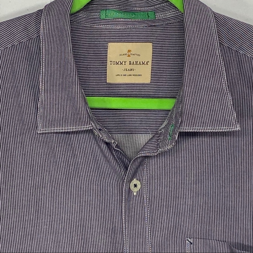 Tommy Bahama purple striped shirt XXL